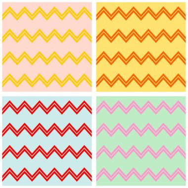 Zig zag arkaplanlı döşeme vektör deseni ayarlandı