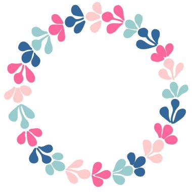 Pastel defne çelengi vektör çerçeve beyaz arka plan üzerinde