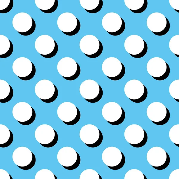 Patrón Vectorial Azulejos Con Lunares Blancos Con Sombra Sobre Fondo — Archivo Imágenes Vectoriales