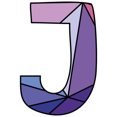 Yüzey pastel alfabe vektör mektup beyaz arka plan üzerinde izole kaydırma J