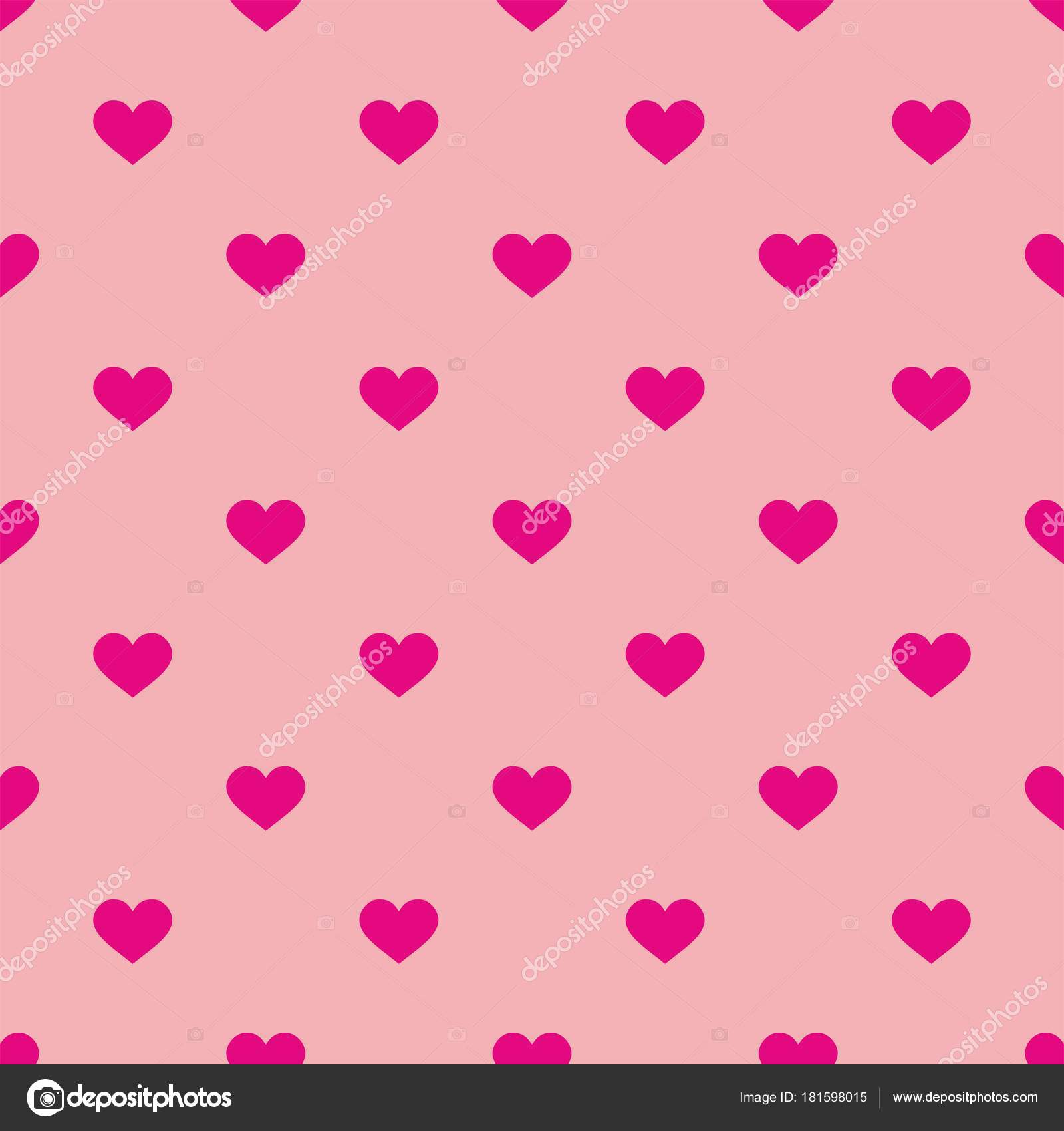 Tile Cute Vector Pattern Pink Hearts Pastel Background Stock