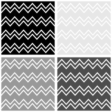 Döşeme vektör deseni ile beyaz, gri ve siyah zig zag arka plan sorunsuz dekorasyon duvar kağıdı için ayarla