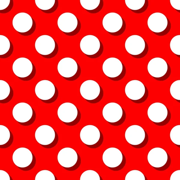 Retro Vector Pattern Big White Polka Dots Red Background Decoration — Stock Vector