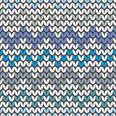 Mavi ve gri zig zag vektör arka plan desen veya kış örgü döşeme