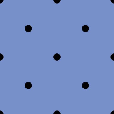 Pastel mavi zemin üzerine siyah lekeli vektör desenle döşenir