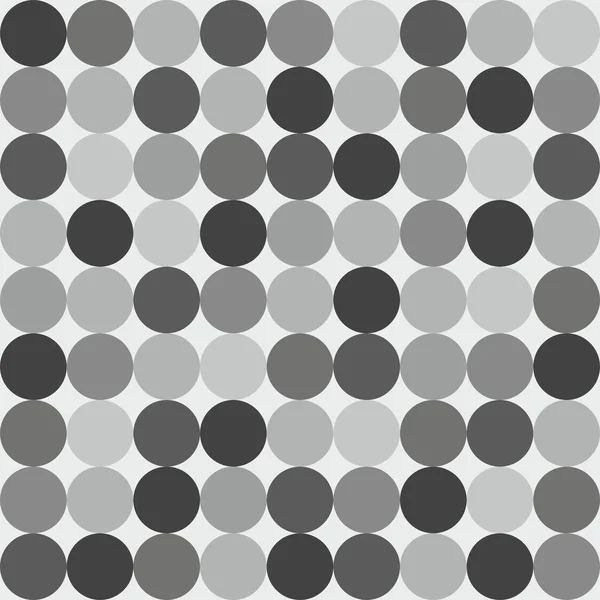 大的白色 灰色和黑色波尔卡圆点 在灰色的背景上平铺矢量模式 — 图库矢量图片
