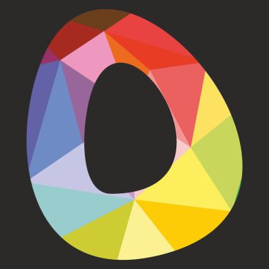 Ey vektör düşük Poli yüzey pastel renkli ve beyaz Alfabe harf siyah arka plan üzerine izole kaydırma