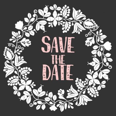 Çelenk ile tarihi vektör kartı kaydetmek