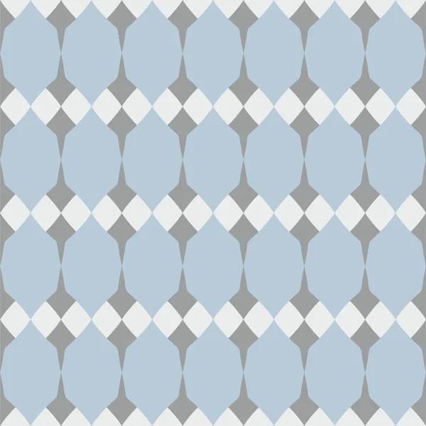 グレー ブルーの装飾したタイル花のベクトル パターン — ストックベクタ