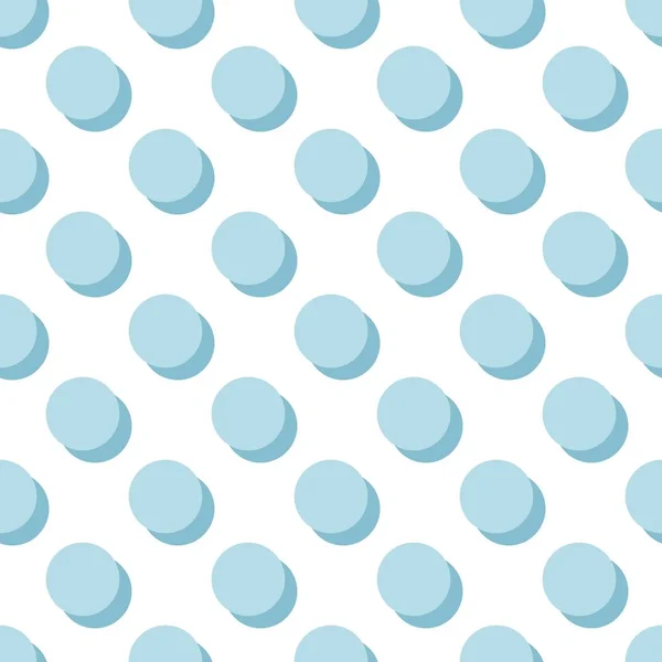 白地に青い水玉模様のタイルのベクトル パターン — ストックベクタ