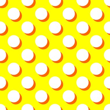 Beyaz lekeli ve Sarı zemin üzerine pembe gölge döşeme vektör deseni