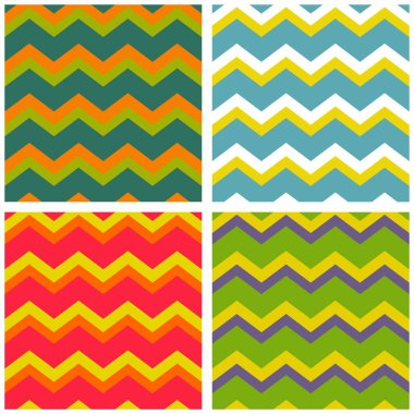 Zig zag arkaplanlı döşeme vektör deseni ayarlandı