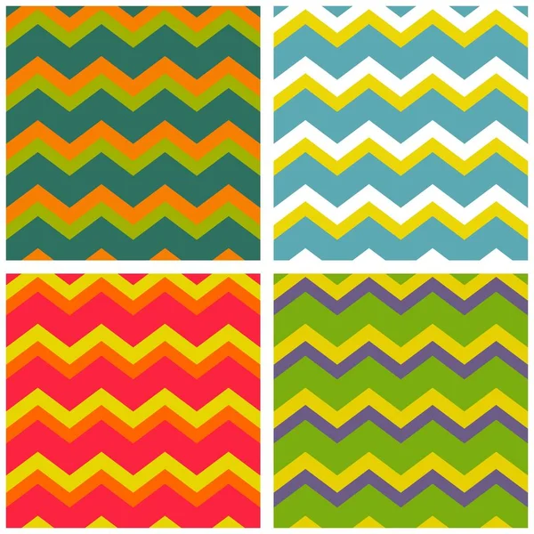 Azulejos Patrón Vectorial Conjunto Con Zig Zag Fondo — Archivo Imágenes Vectoriales