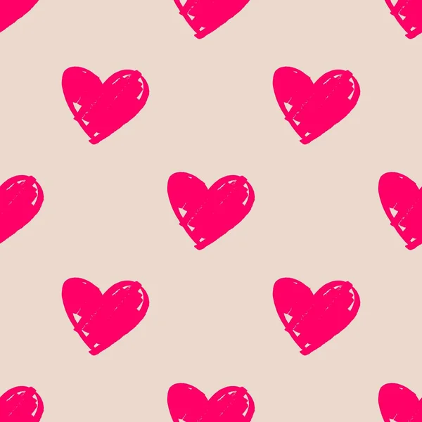 Patrón Vectores Azulejos Con Corazones Rosados Sobre Fondo Pastel — Vector de stock