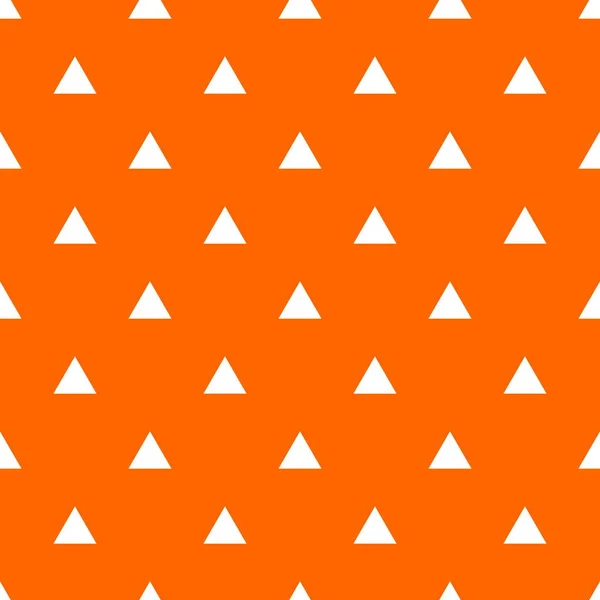 Patrón Vectores Azulejos Con Triángulos Blancos Sobre Fondo Naranja — Vector de stock