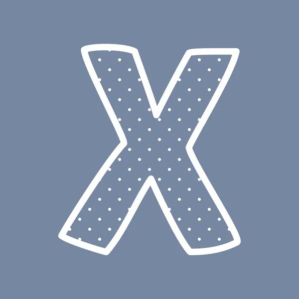Vector Alphabet Letter White Polka Dots Blue Background — Stock Vector