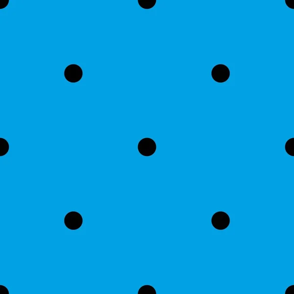 Плитка Векторний Візерунок Чорними Крапками Поляка Пастельному Синьому Фоні — стоковий вектор
