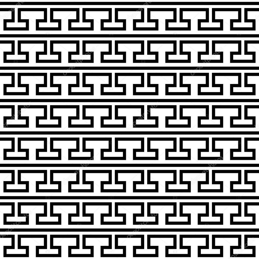 Tile greek black and white vector pattern