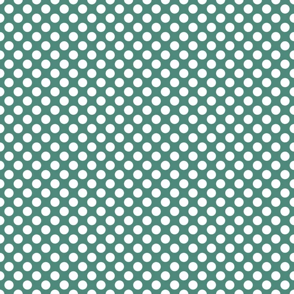 Tile Vector Pattern White Polka Dots Mint Green Background — Stock Vector