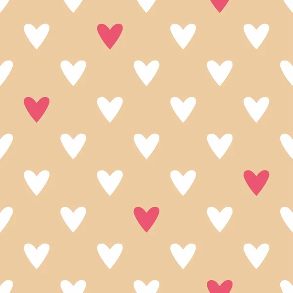 Плитка Милый Векторный Узор Белыми Красными Сердцами Розовом Фоне — стоковый вектор
