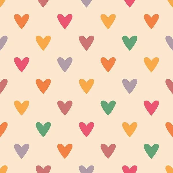 Patrón Vectores Azulejos Con Corazones Dulces Sobre Fondo Pastel Para — Vector de stock