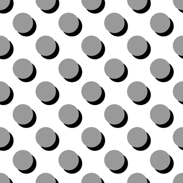 Modèle Vectoriel Tuile Pois Gris Avec Ombre Sur Fond Blanc — Image vectorielle