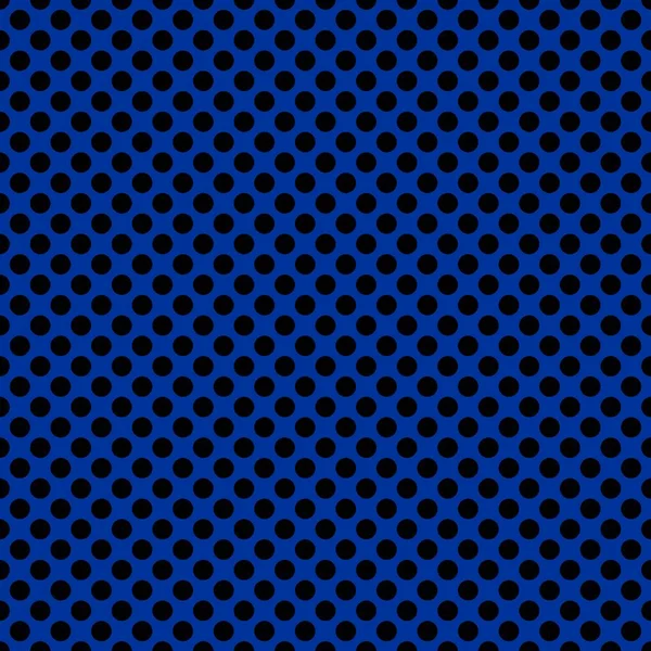 深蓝背景下黑色圆点的平铺矢量图案 — 图库矢量图片