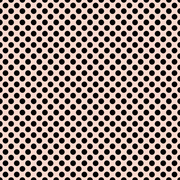 Modèle Vectoriel Tuile Pois Noirs Sur Fond Rose Pastel — Image vectorielle