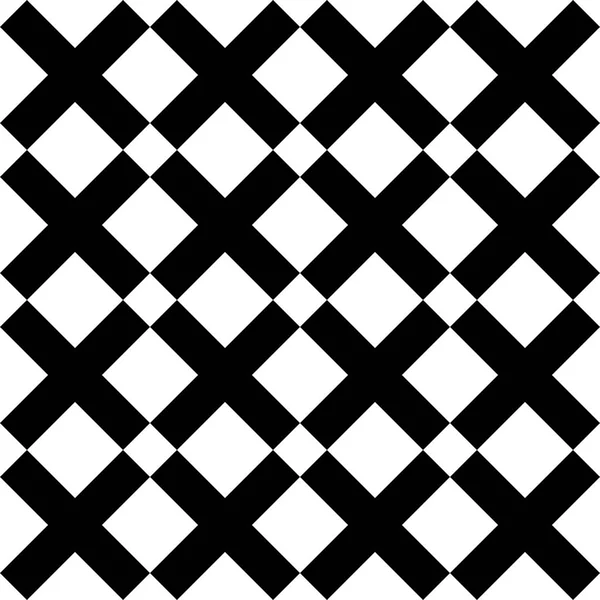 タイルの黒と白のXクロスベクトルパターン — ストックベクタ