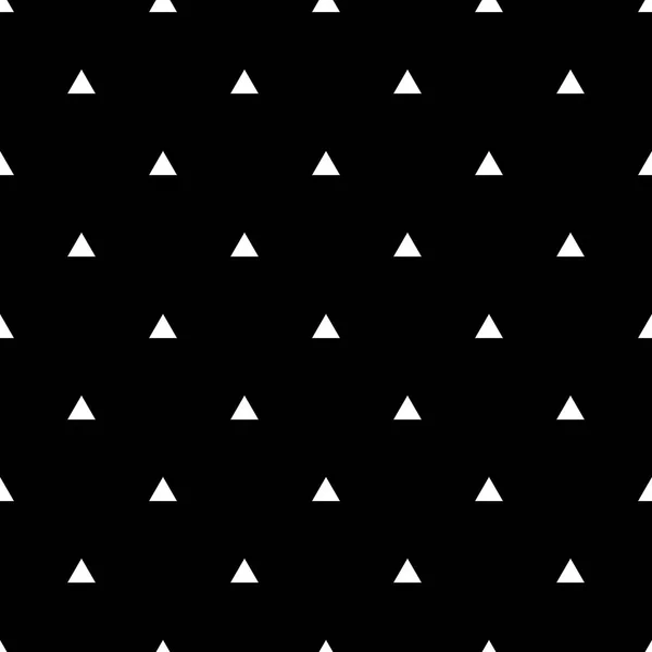 Kachelvektormuster Mit Weißen Dreiecken Auf Schwarzem Hintergrund — Stockvektor