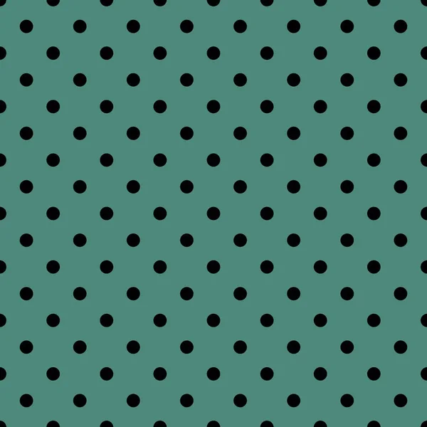 Patrón Vector Azulejos Con Lunares Negros Sobre Fondo Verde — Vector de stock