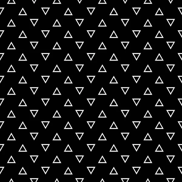 Tile Vector Pattern White Triangles Black Background — Stock Vector
