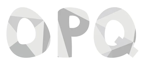 Surface Emballage Basse Poly Gris Pastel Alphabet Lettre Vecteur Ensemble — Image vectorielle