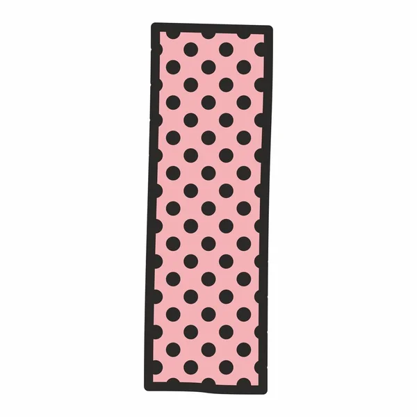 Alfabet Vector Brief Met Zwarte Polka Dots Roze Achtergrond Geïsoleerd — Stockvector