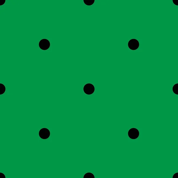 Плитка Векторний Візерунок Чорними Крапками Зеленому Фоні — стоковий вектор