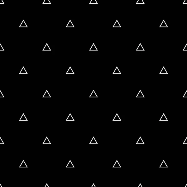 Tile Vector Pattern White Triangles Black Background — Stock Vector