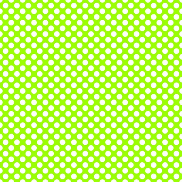 霓虹灯绿色背景下的白色圆点的瓷砖矢量图案 — 图库矢量图片