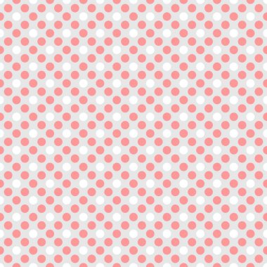 Pembe ve beyaz lekeli sorunsuz dekorasyon duvar kağıdı için gri arka plan üzerinde döşeme vektör deseni