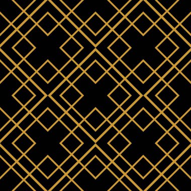 Siyah zemin üzerine altın süs döşeme vektör deseni