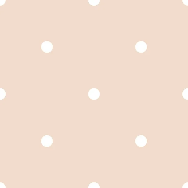Tile Vector Pattern White Polka Dots Pastel Orange Background — Stock Vector