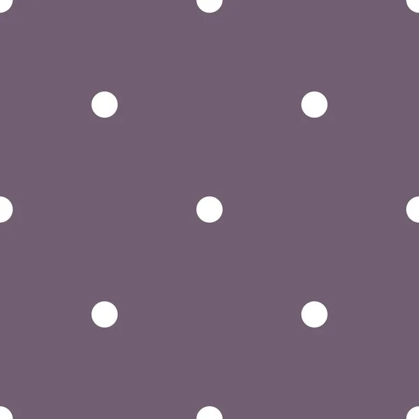 タイル パステル紫の背景に白の水玉模様のベクトル パターン — ストックベクタ
