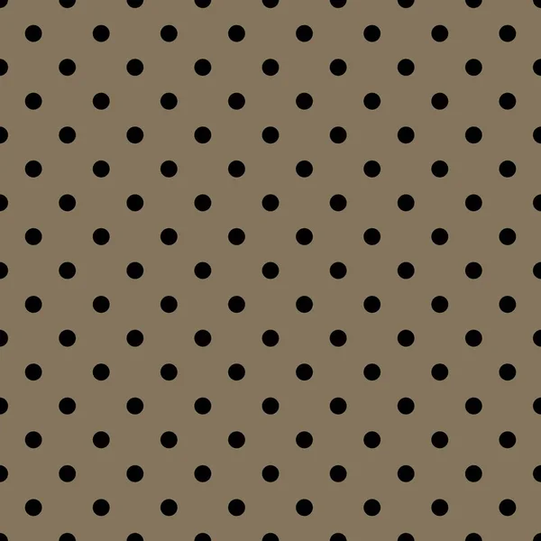 Векторный Рисунок Плитки Черными Точками Польки Коричневом Фоне — стоковый вектор