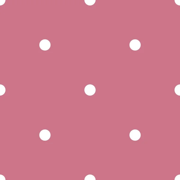 Плитка Векторний Візерунок Білими Поляками Пастельному Рожевому Фоні — стоковий вектор