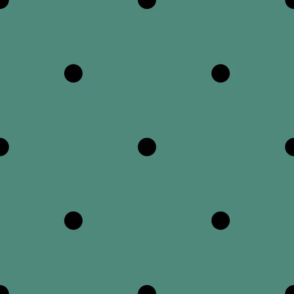 Kachelvektormuster Mit Schwarzen Tupfen Auf Grünem Hintergrund — Stockvektor