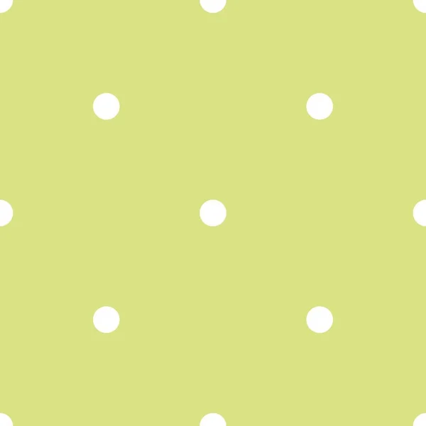Tile Vector Pattern White Polka Dots Green Background — Stock Vector