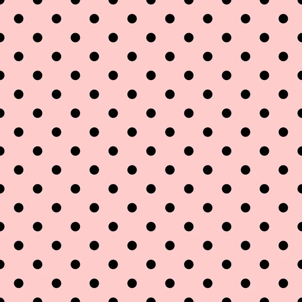 Πλακάκια Διάνυσμα Μοτίβο Μαύρο Πουά Ροζ Φόντο Για Απρόσκοπτη Διακόσμηση — Διανυσματικό Αρχείο