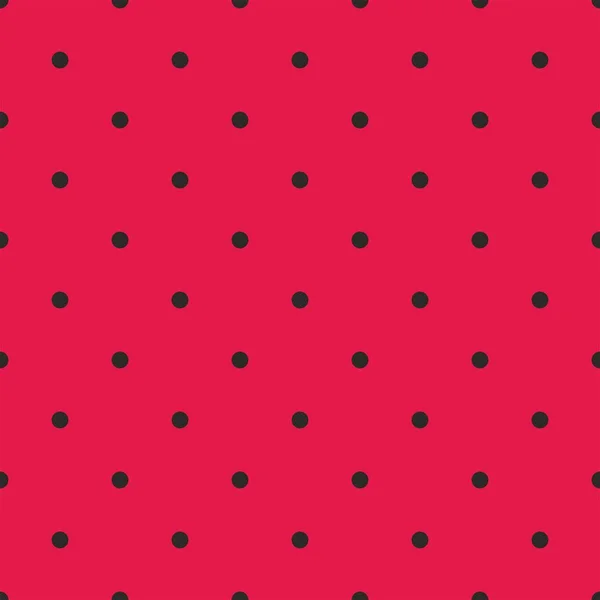 Tile Vector Pattern Black Polka Dots Pink Background — Stock Vector