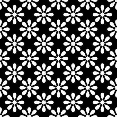 Geçmişler, bloglar, www, hatıra defterleri, parti veya bebek partisi davetiyeleri ve zarif düğün kartları için pürüzsüz duvar kağıtları için kiremit siyah ve beyaz vektör deseni.