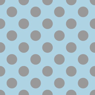 Pastel mavi arka plan üzerinde sevimli kiremit gri polka noktalar ile Dikişsiz vektör deseni