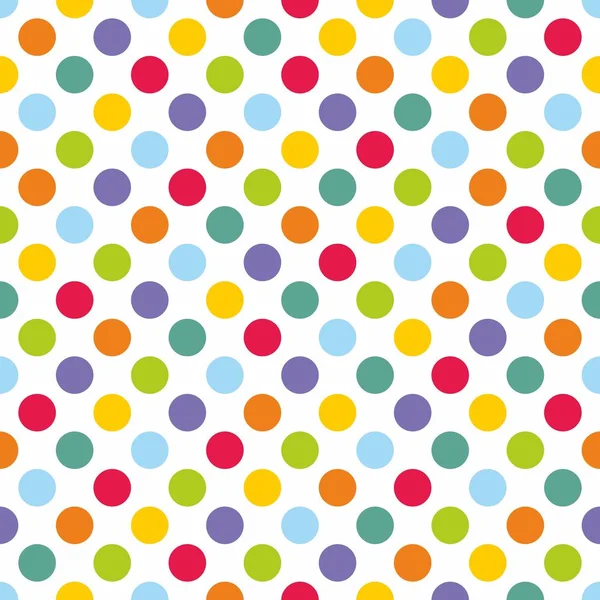 Seamless Vector Pattern Colorful Polka Dots White Background Backgrounds Blogs — 图库矢量图片